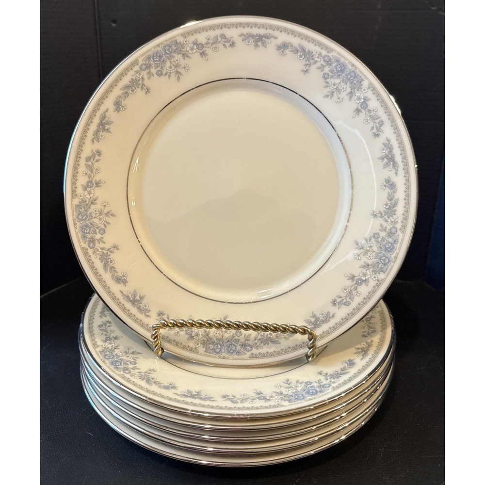 Lenox Reverie Platinum Salad Plates Plate‎ Set Of 6 USA Vintage Floral Wedding